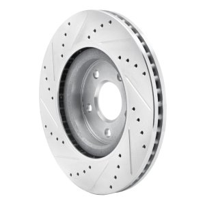 Infiniti JX35 Brake Rotor (1) - Front Right - R1 Concepts - Drilled & Slotted - Silver - `13-`25